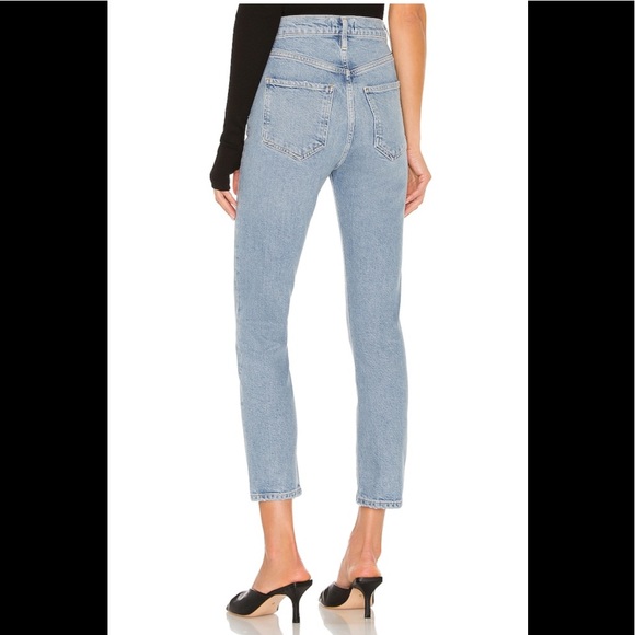 AGOLDE Riley High Rise Straight Crop Ankle Button Fly Size 30 - Picture 4 of 12